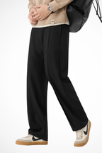 Liam | Men Front Pleat Wide Leg Straight Hem Tailored Trousers