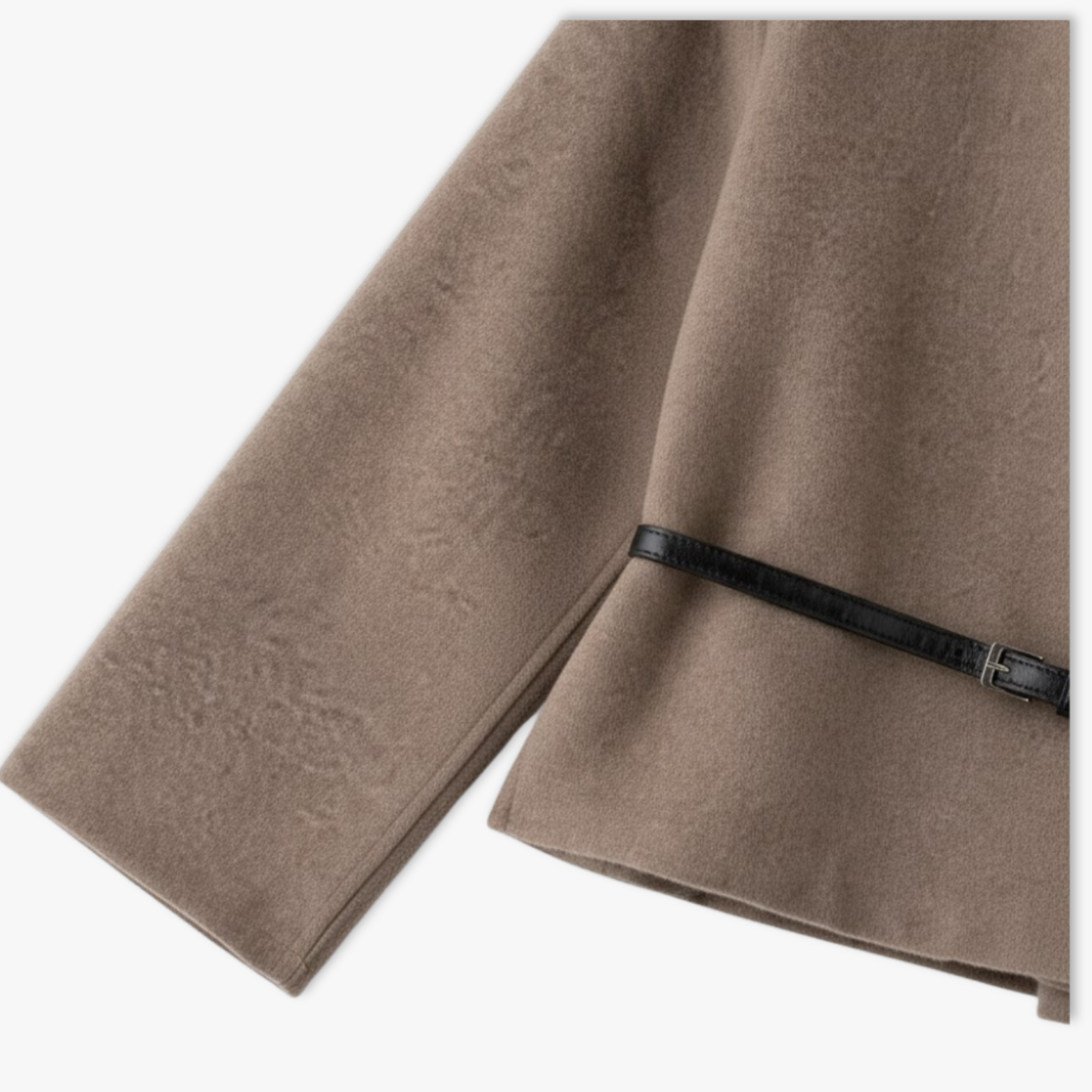 Lia | Women's V-Neck Wrap Jacket with Waist Belt Long Sleeve Soft Elegant Outerwear Coat