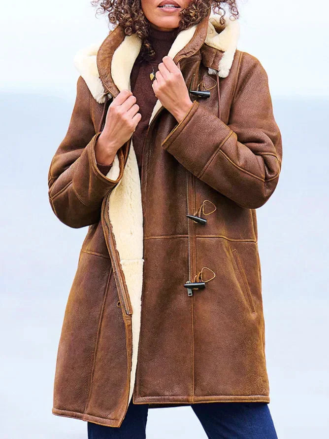 ISA | Women's Hooded Coat – Warm, Casual & Elegant for Winter Days