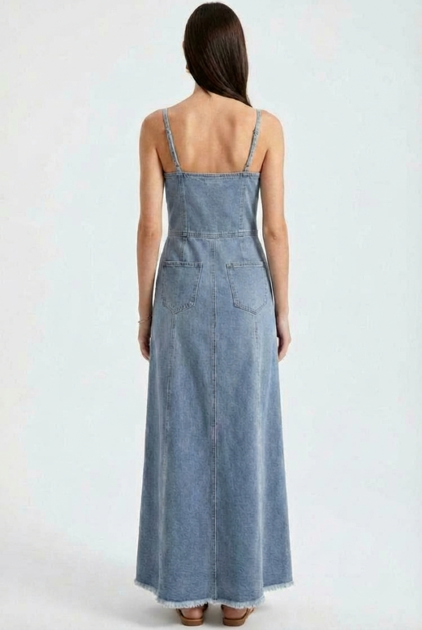 Lina | Denim Maxi Dress