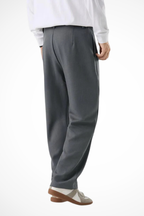 Liam | Men Front Pleat Wide Leg Straight Hem Tailored Trousers