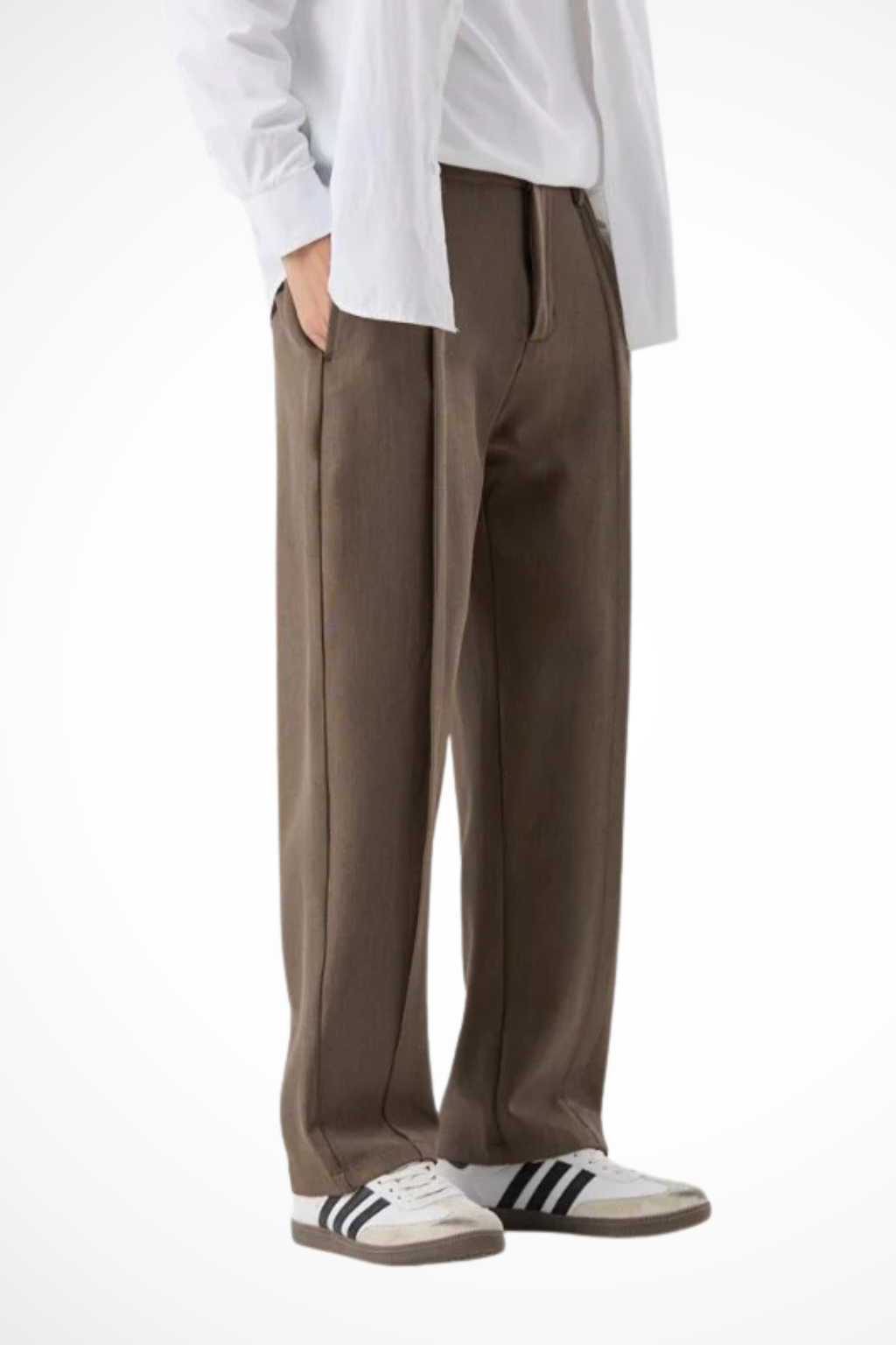 Liam | Men Front Pleat Wide Leg Straight Hem Tailored Trousers