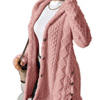 Lucy | Plush Elegance Hooded Jacquard Coat