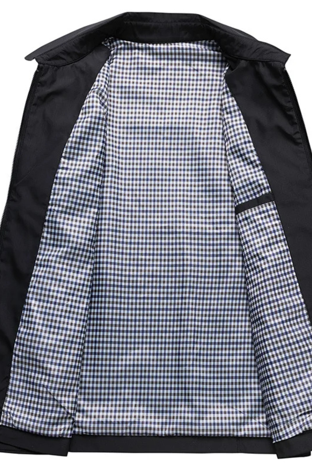 Liam | Men Collared Harrington Jacket with Check Lining