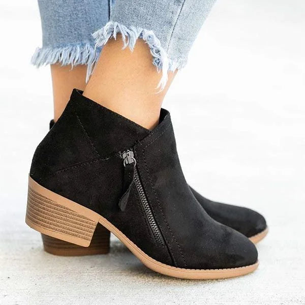Luica | Suede Ankle Boots with Comfortable Heel