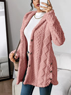 Lucy | Plush Elegance Hooded Jacquard Coat