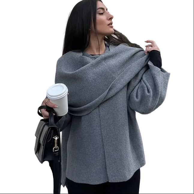 ISA | Poncho Hooded Button Jacket