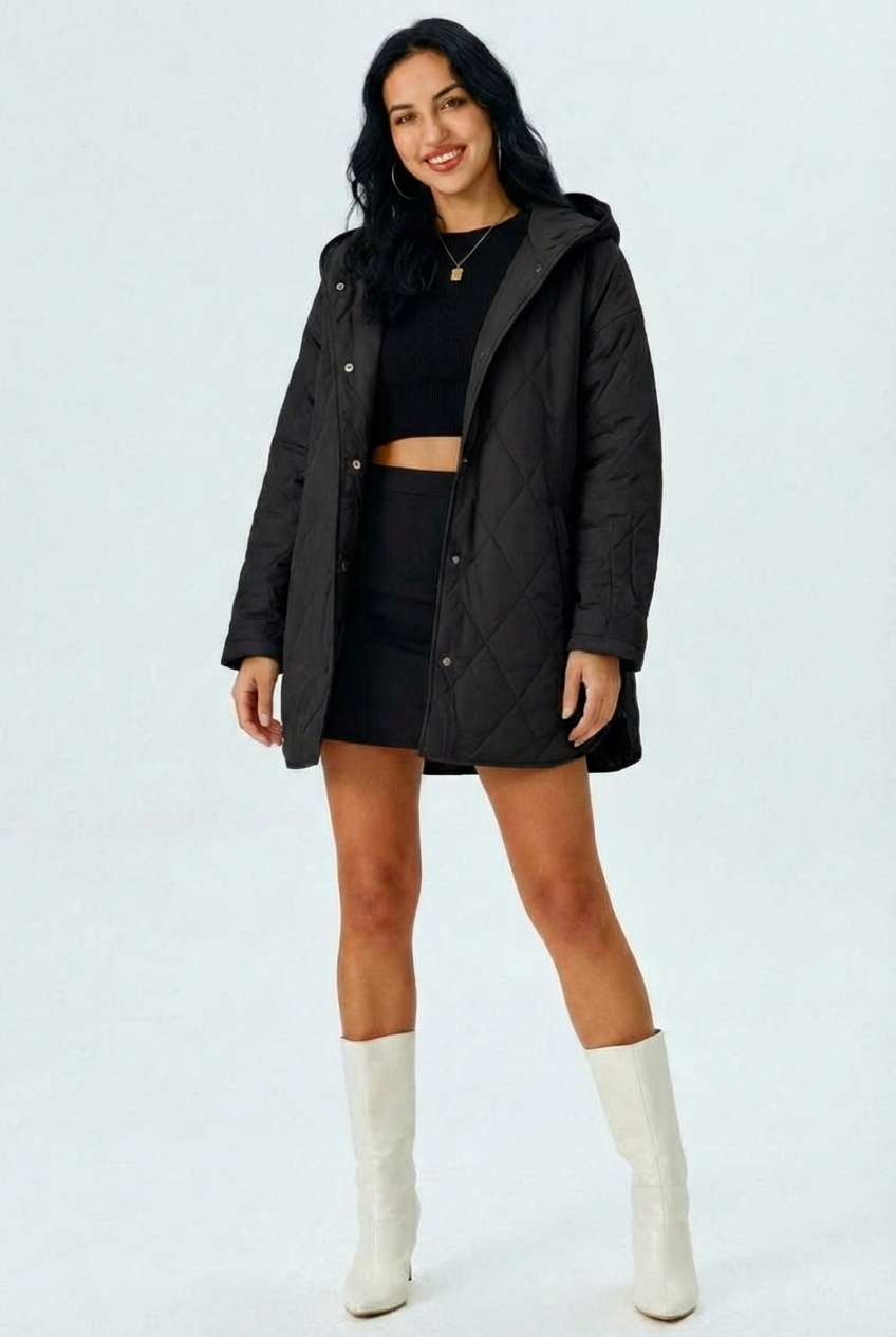 Lina | Quilted Hooded Jacket