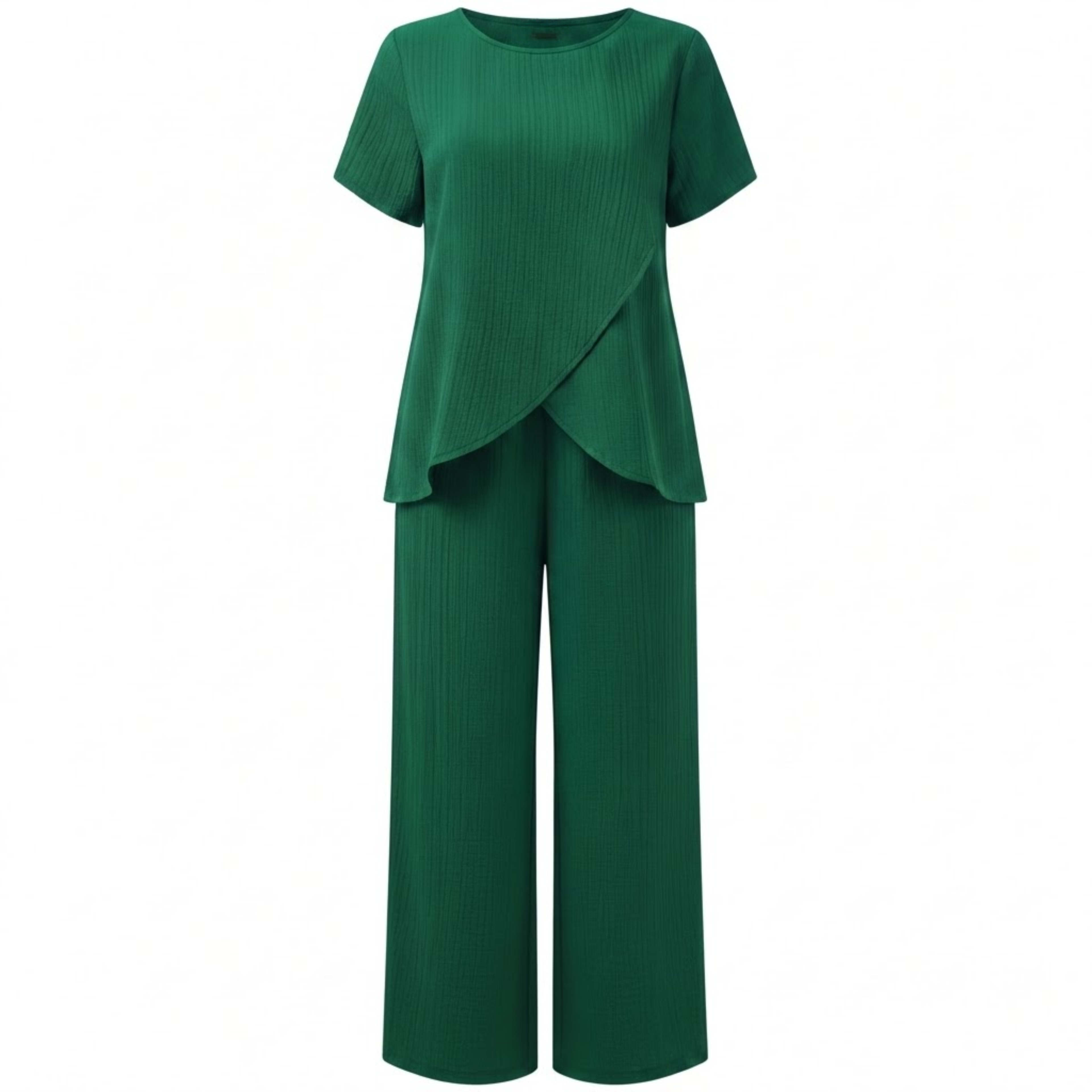 Lia | Women's Two Piece Set Irregular Split Top and Wide Leg Trousers Casual Suit