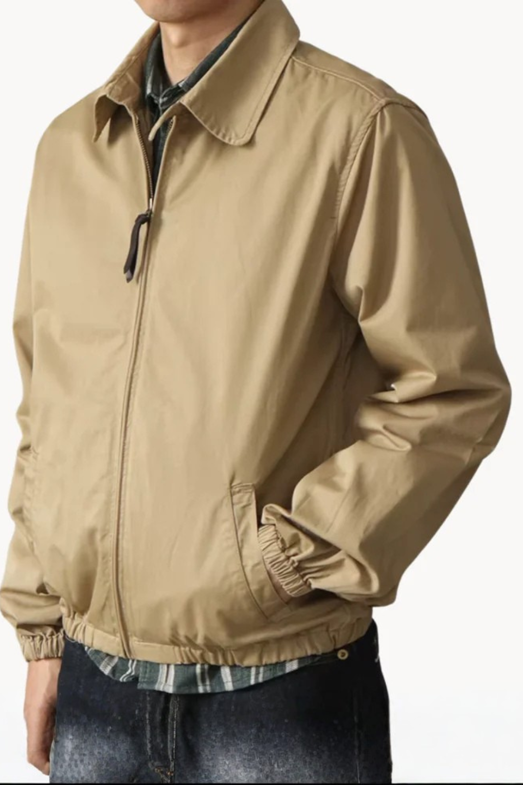 Liam | Men Zip Up Harrington Jacket with Elasticated Cuffs