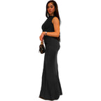 Saida | Olive Sculpt Maxi Dress