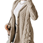 Lucy | Plush Elegance Hooded Jacquard Coat