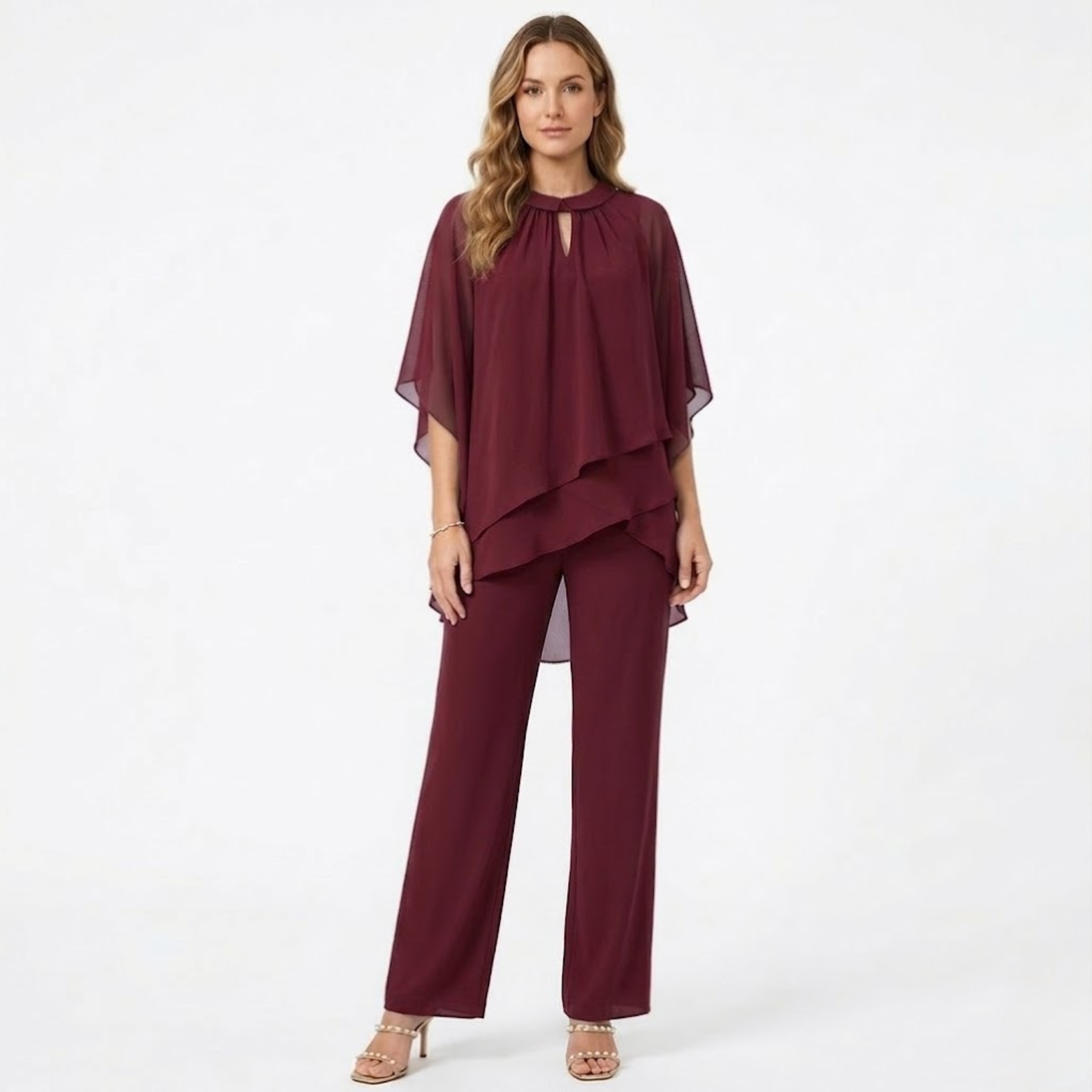 Lia | Pantsuit Elegant Chiffon Two Piece Set Formal Evening Guest Trouser Suit