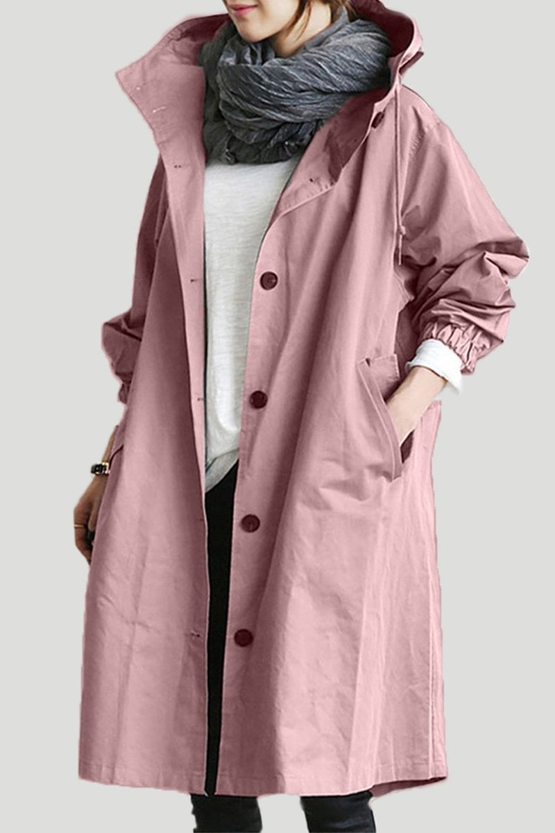 Lia - Women's Waterproof Rain Trench Coat with Hood