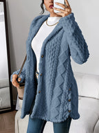 Lucy | Plush Elegance Hooded Jacquard Coat