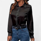 Lia | Women’s Silky Satin Shirt – Chic Everyday Luxury