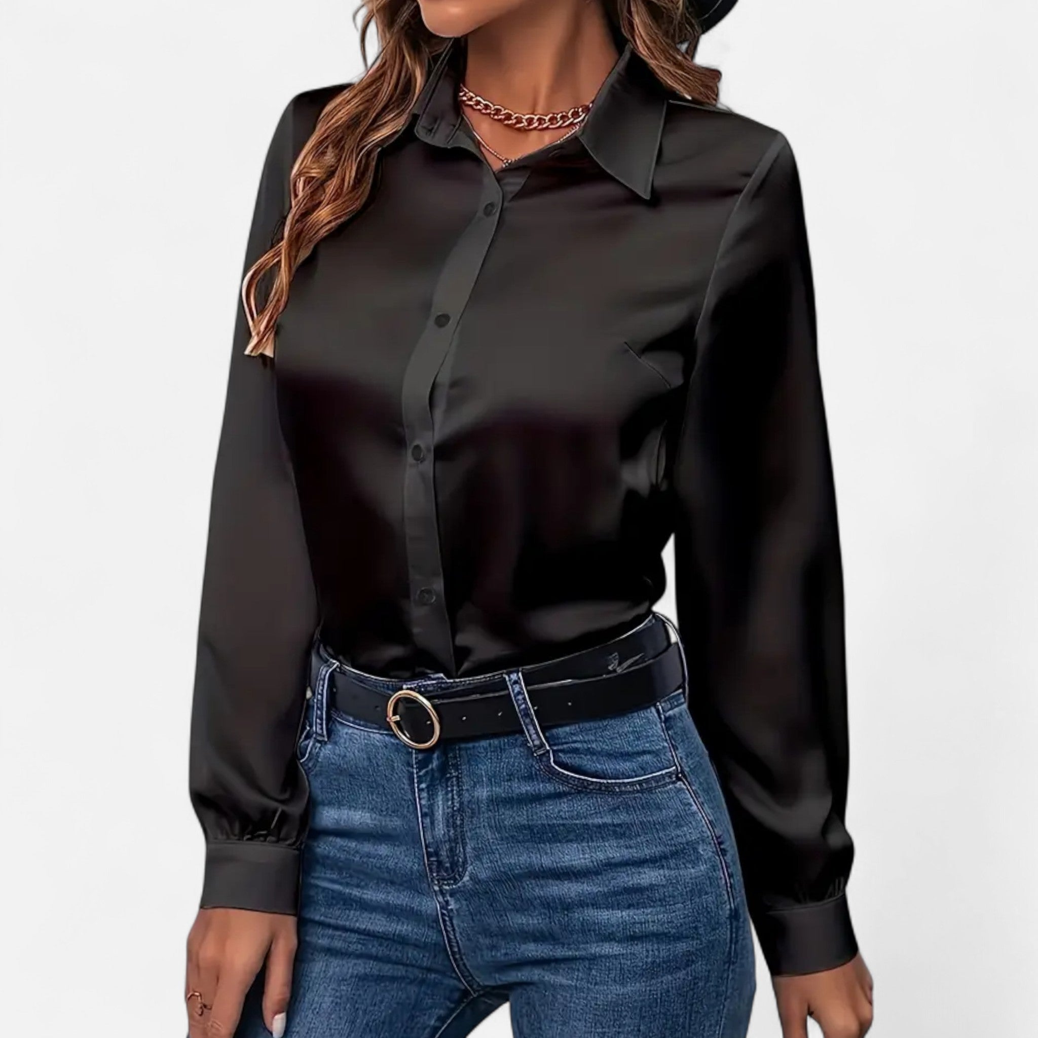 Lia | Women’s Silky Satin Shirt – Chic Everyday Luxury