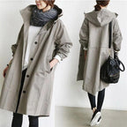 Lia - Women's Waterproof Rain Trench Coat with Hood