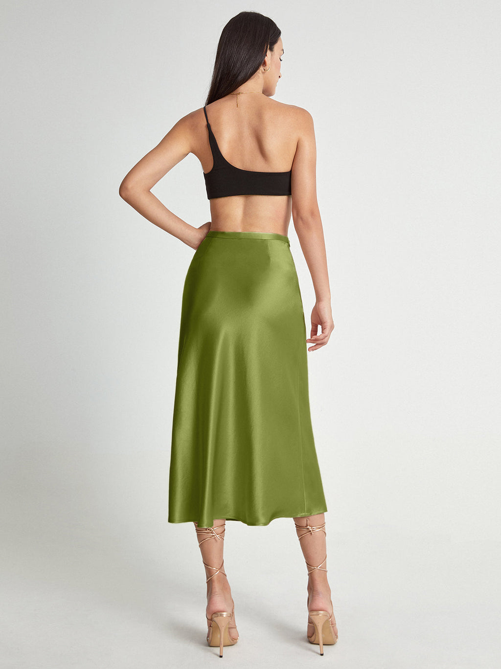 Elly - Satin Flow Midi Skirt