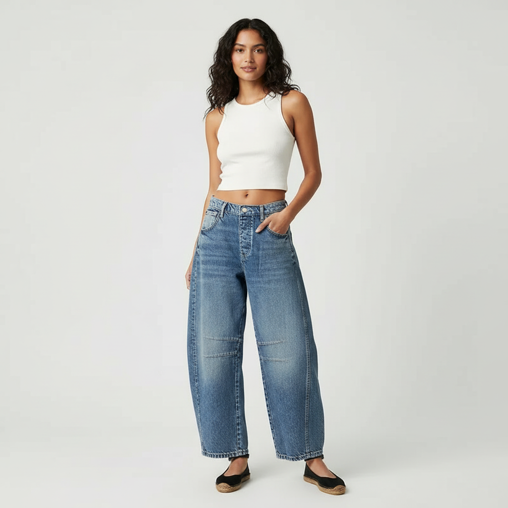 Baggy Women's Jeans with Relaxed Fit