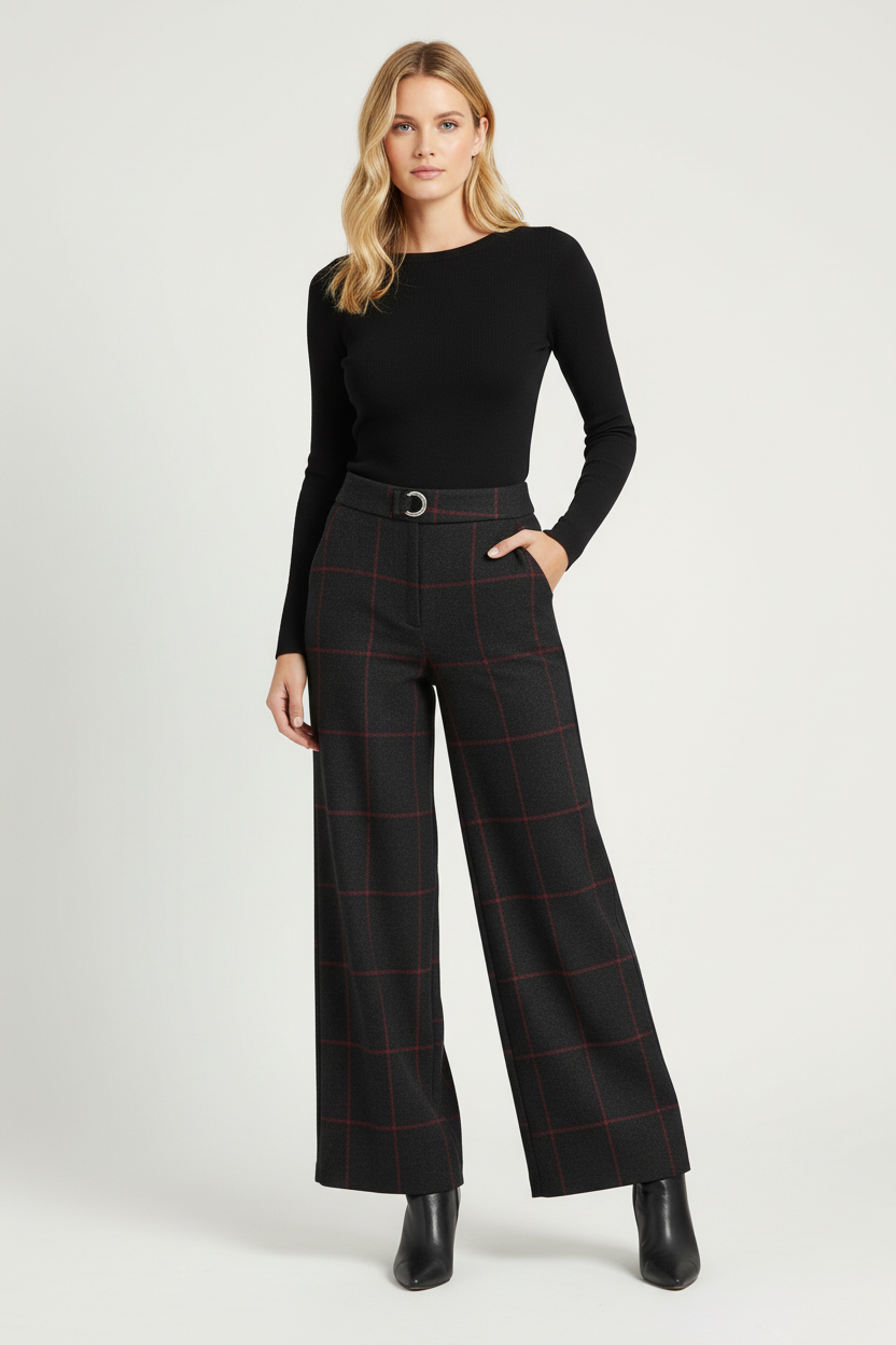 Belgravia Checked Women's Trousers - Esra