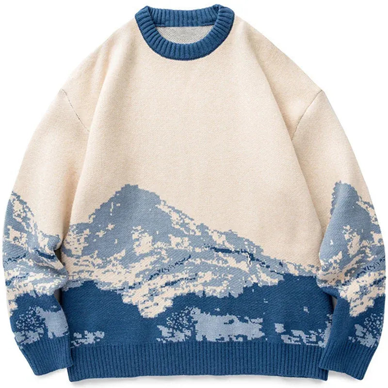 Mountain Landscape Knitted Sweater - Amy