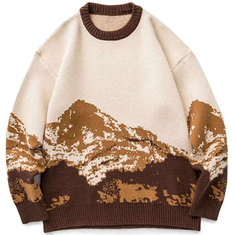 Mountain Landscape Knitted Sweater - Amy