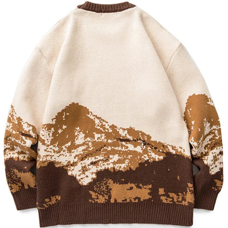 Mountain Landscape Knitted Sweater - Amy