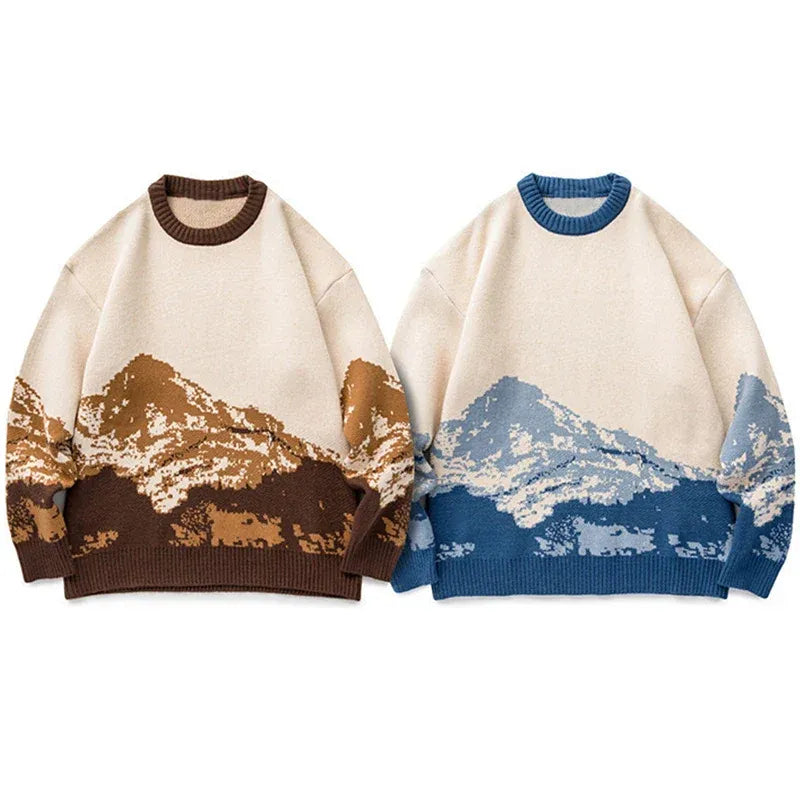Mountain Landscape Knitted Sweater - Amy
