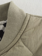 Uma | Luxury Mid-Length Jacket with Trendy Stitching - Leopard Print