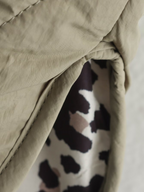 Uma | Luxury Mid-Length Jacket with Trendy Stitching - Leopard Print