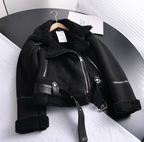 Biker Jacket with Teddy Lining for Women - Amy