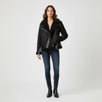 Biker Jacket with Teddy Lining for Women - Amy