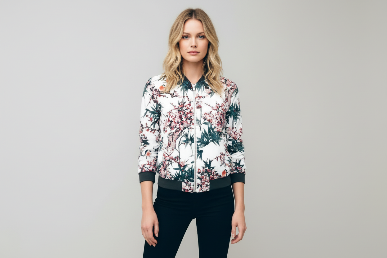 Floral Bomber Jacket for Women
