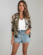 Floral Bomber Jacket for Women