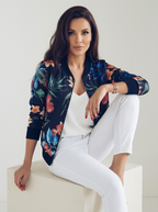 Floral Bomber Jacket for Women