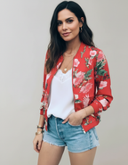 Floral Bomber Jacket for Women