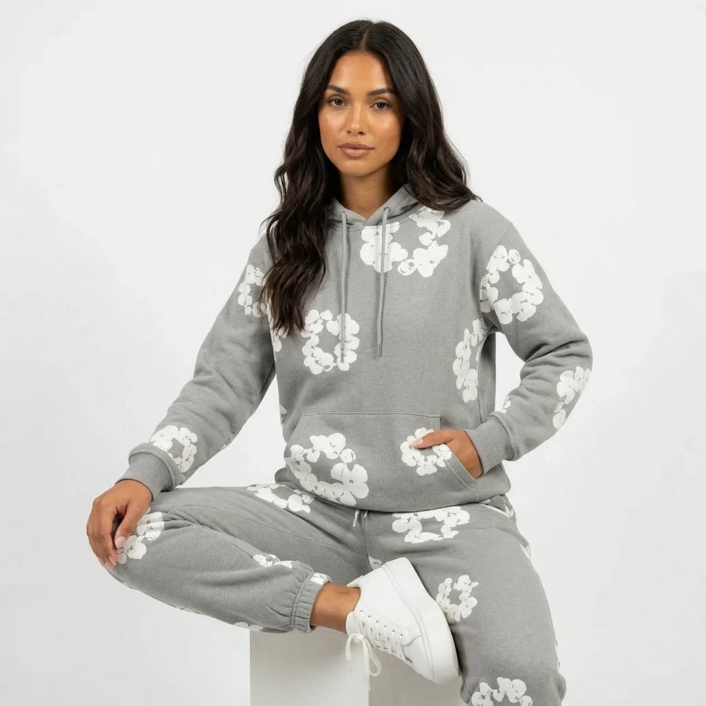 Floral Print Tracksuit – Unisex Hoodie & Joggers