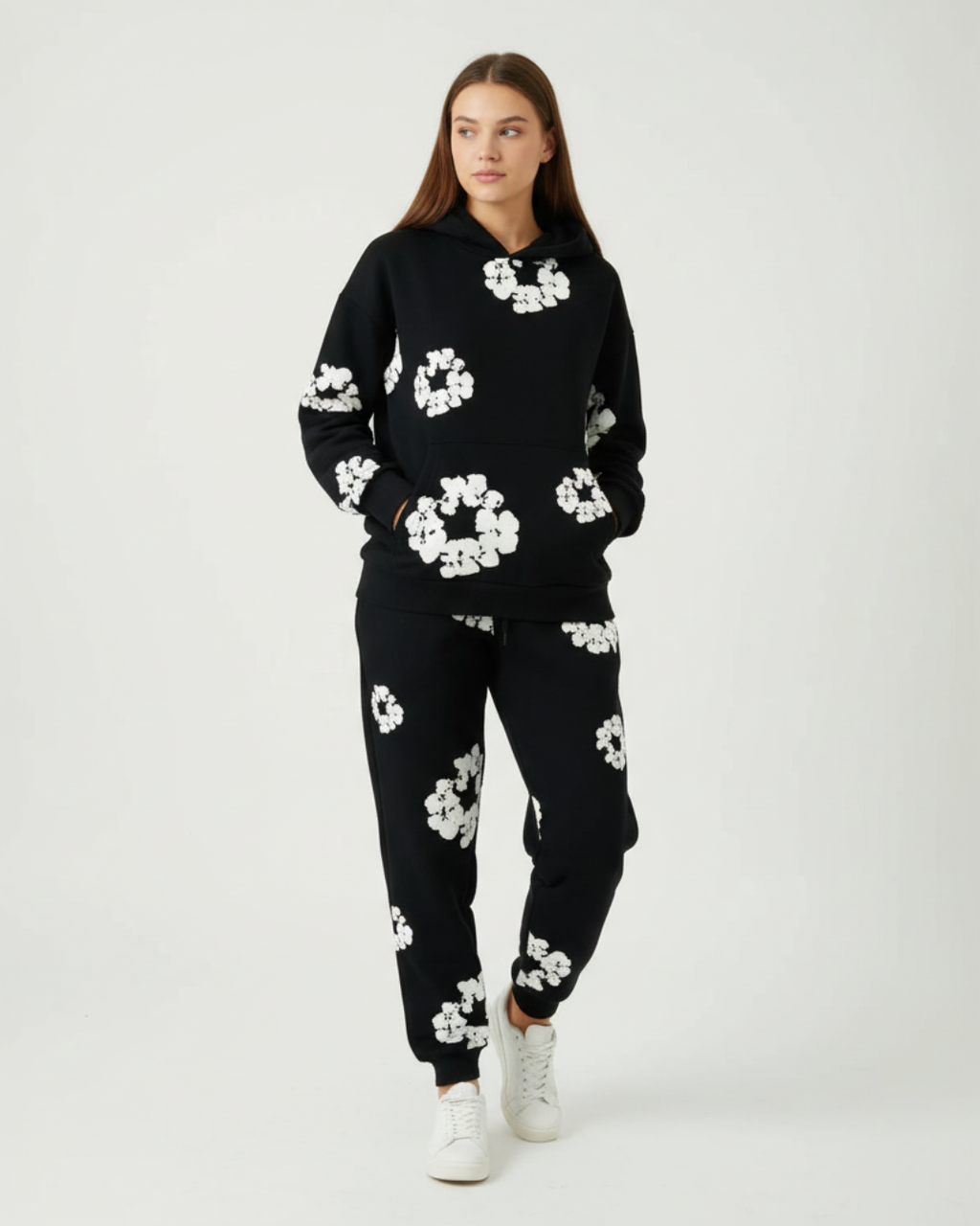Floral Print Tracksuit – Unisex Hoodie & Joggers
