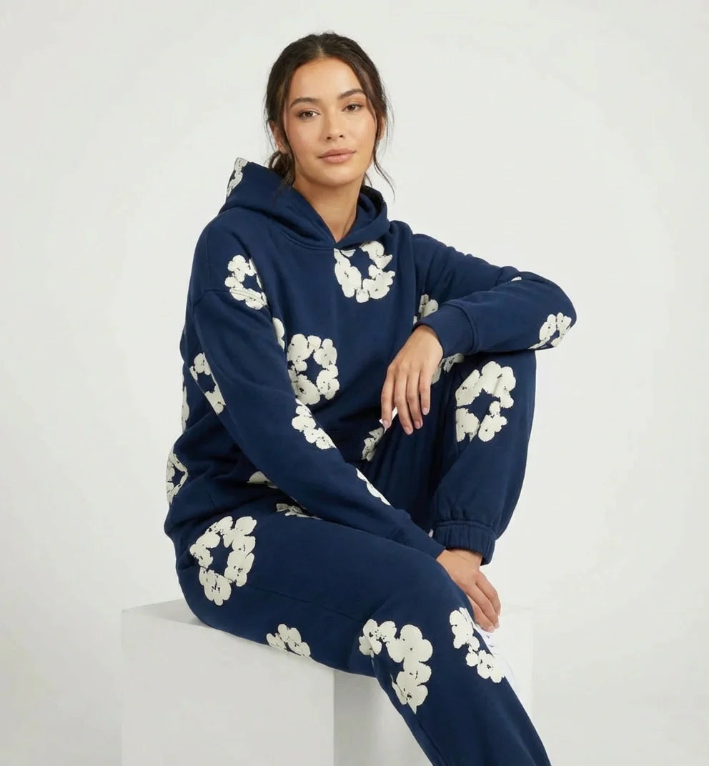 Floral Print Tracksuit – Unisex Hoodie & Joggers