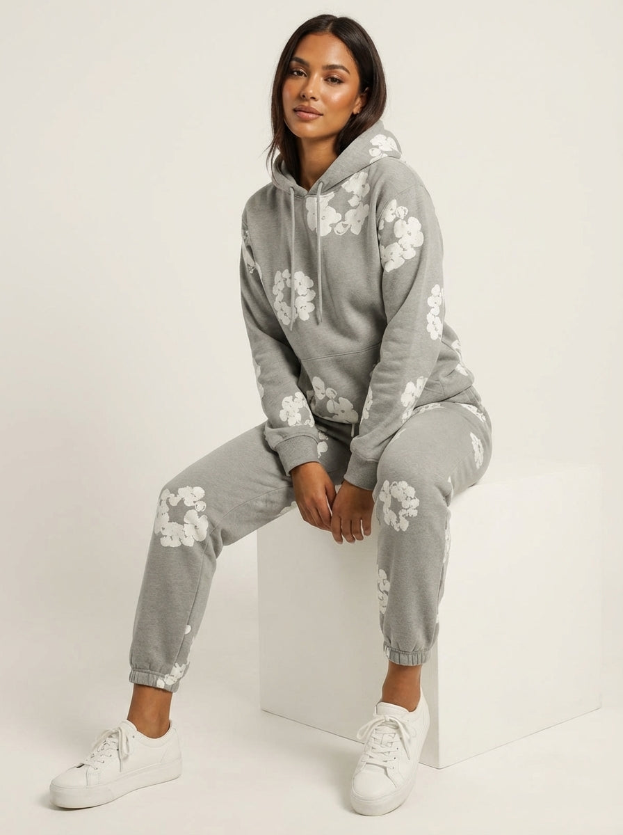 Floral Print Tracksuit – Unisex Hoodie & Joggers