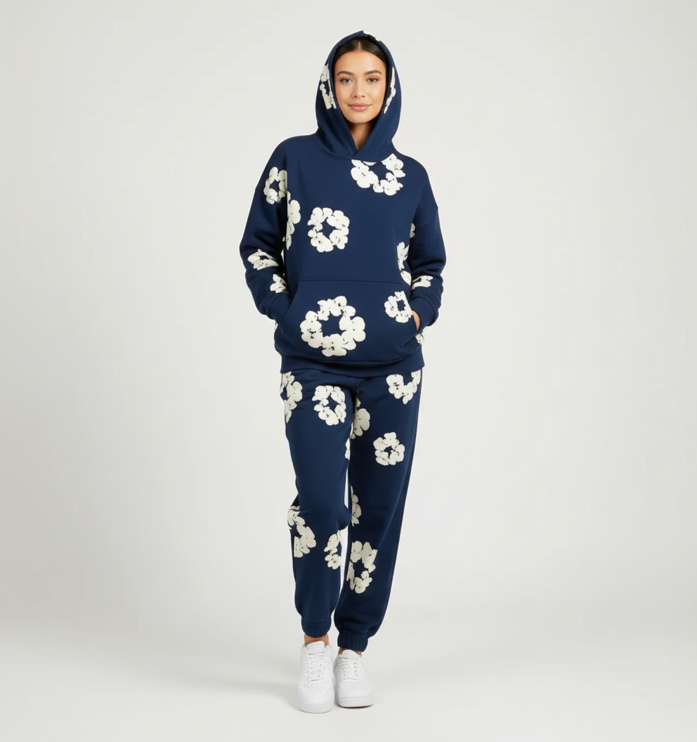 Floral Print Tracksuit – Unisex Hoodie & Joggers
