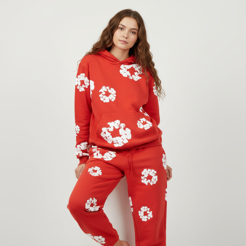 Floral Print Tracksuit – Unisex Hoodie & Joggers