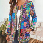 Bohemian Women's Vest with Colorful Patchwork - Amy