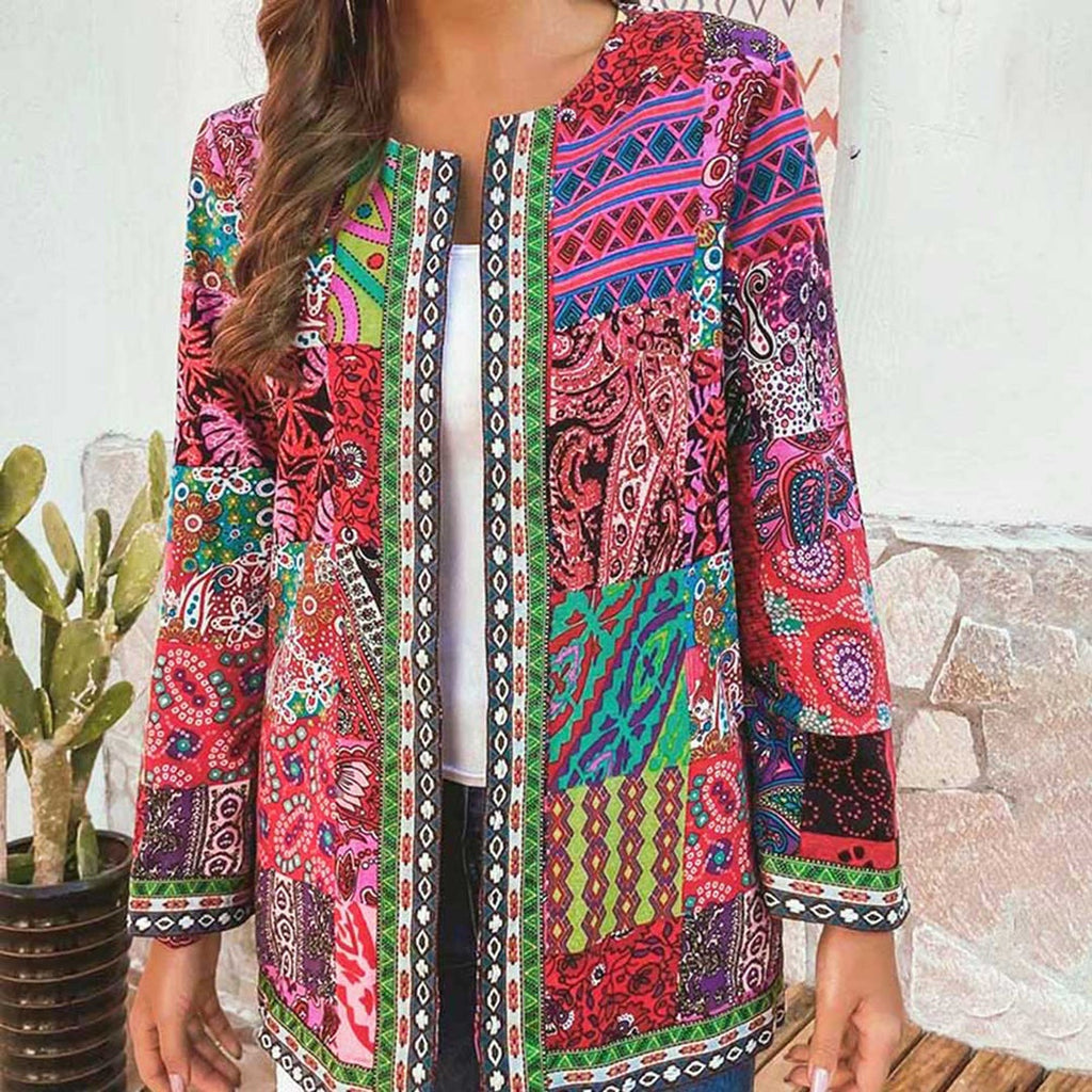 Bohemian Women's Vest with Colorful Patchwork - Amy