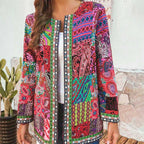 Bohemian Women's Vest with Colorful Patchwork - Amy