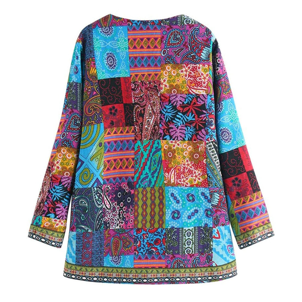 Bohemian Women's Vest with Colorful Patchwork - Amy