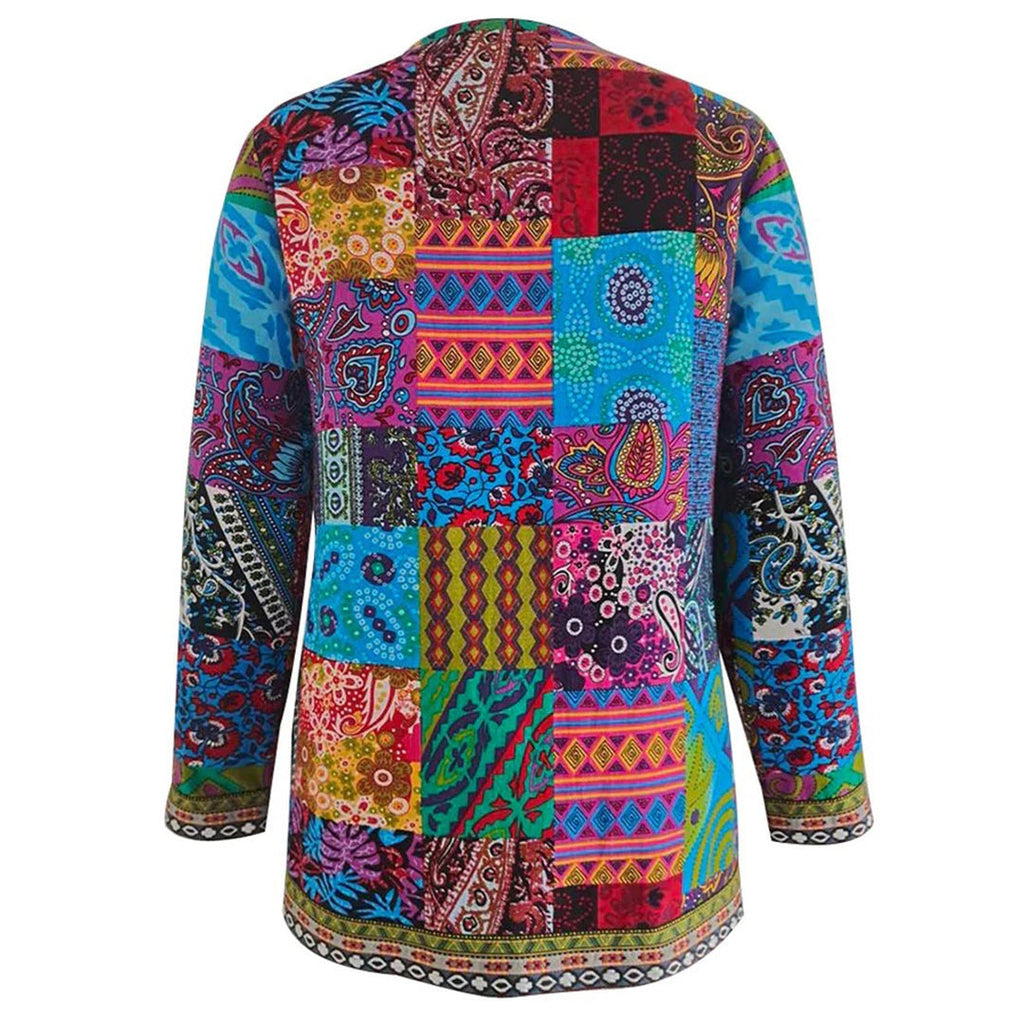 Bohemian Women's Vest with Colorful Patchwork - Amy