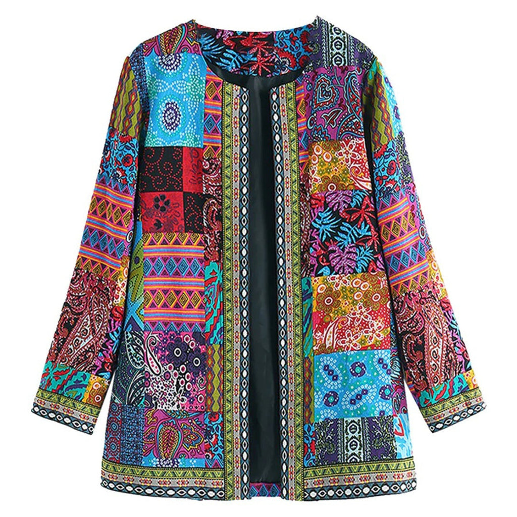 Bohemian Women's Vest with Colorful Patchwork - Amy