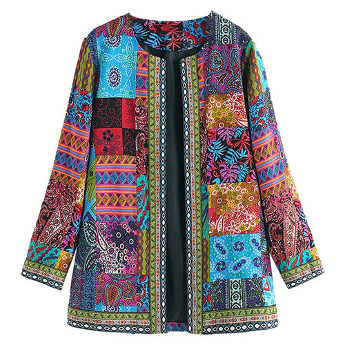 Bohemian Women's Vest with Colorful Patchwork - Amy